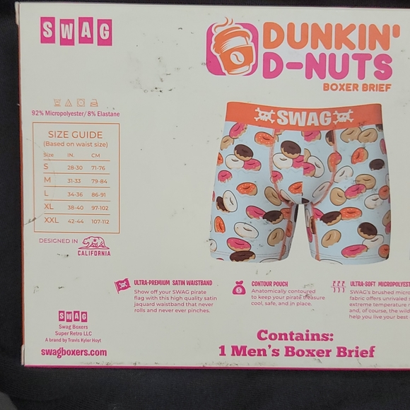 Dunkin Donuts Themed Boxer Briefs in GIFT BOX, Men's Size L New - Picture 3 of 5